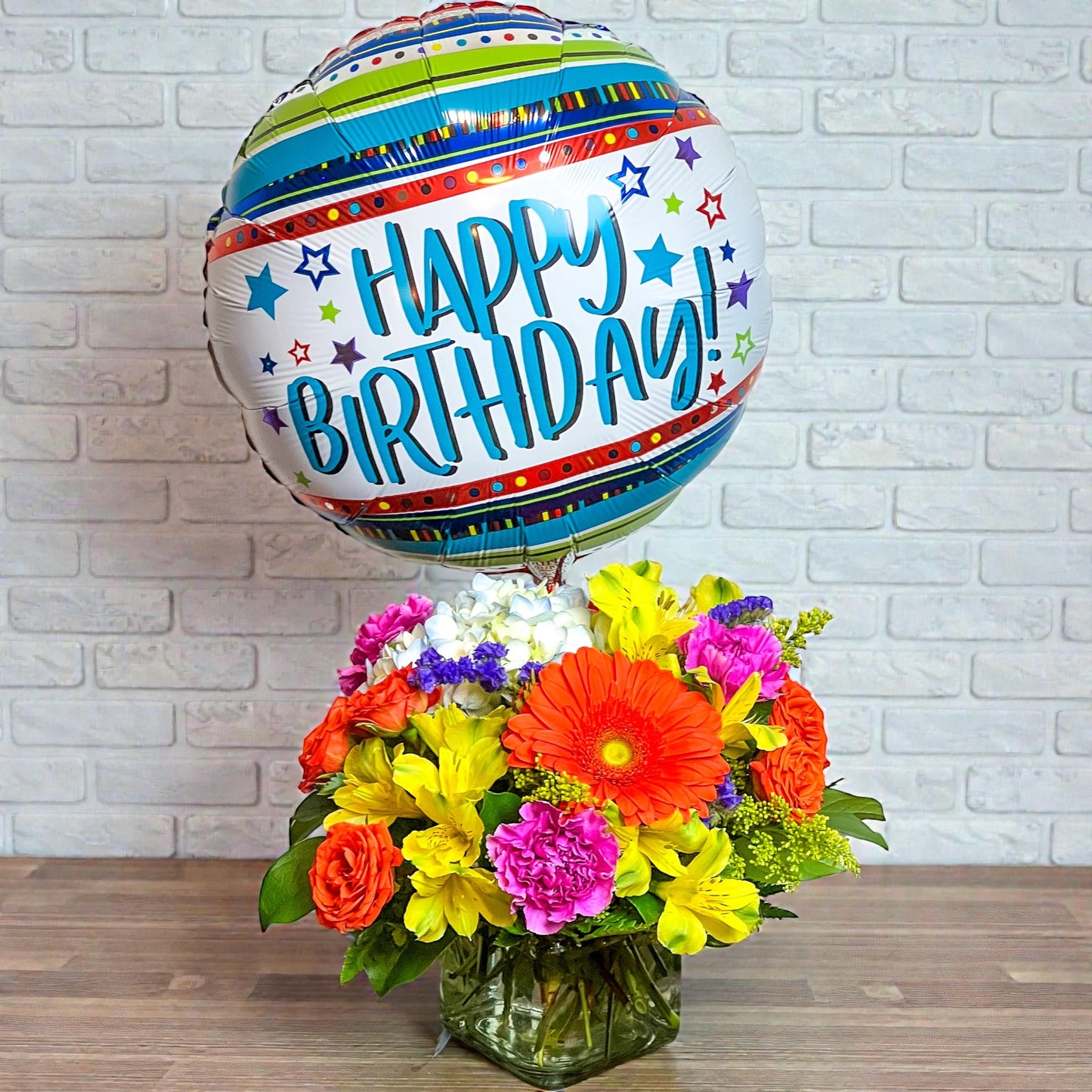 Celebrate Birthday Bouquet with Balloon
