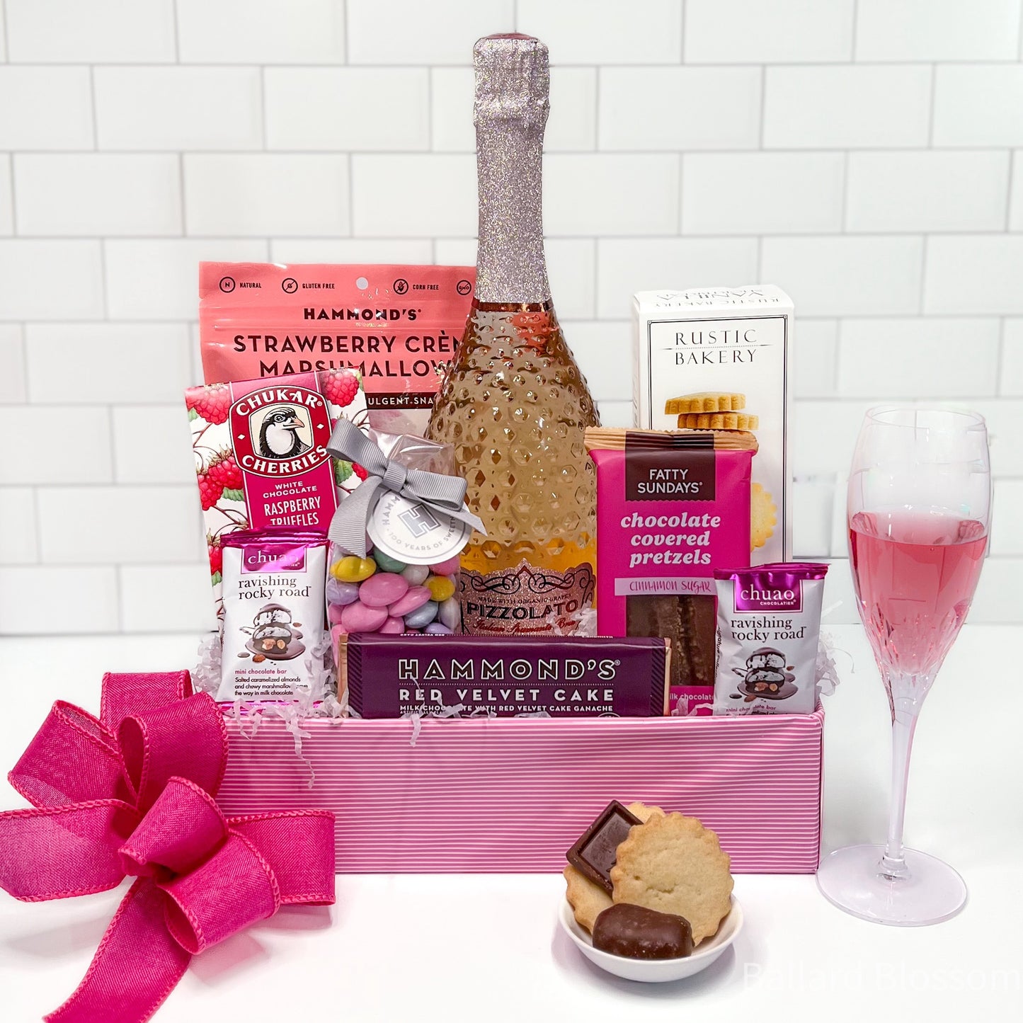 Gourmet Sweets with Sparkling Rosé – Ballard Blossom Inc, Seattle WA