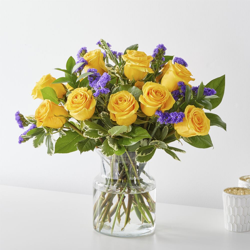 Bold and Bright Rose Arrangement – Ballard Blossom Inc, Seattle WA