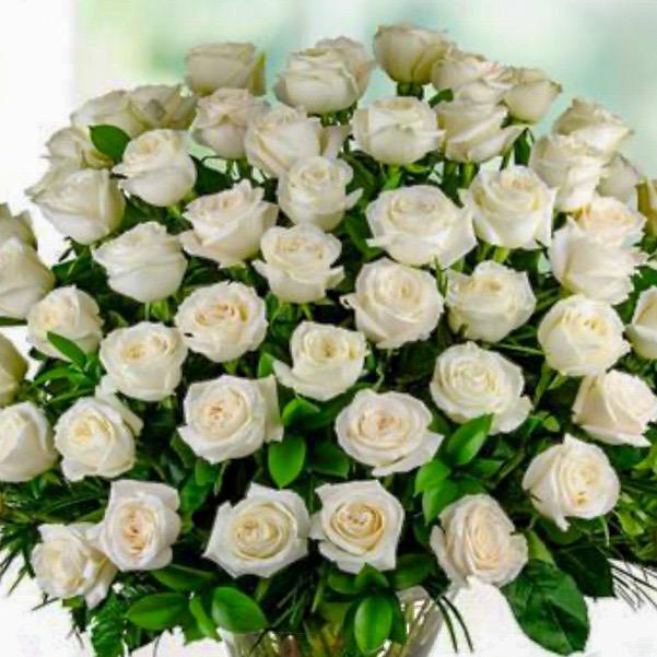 Creamy White Rose Bouquet Choose your size 1 Dozen- 4 Dozen – Ballard Blossom Inc, Seattle WA