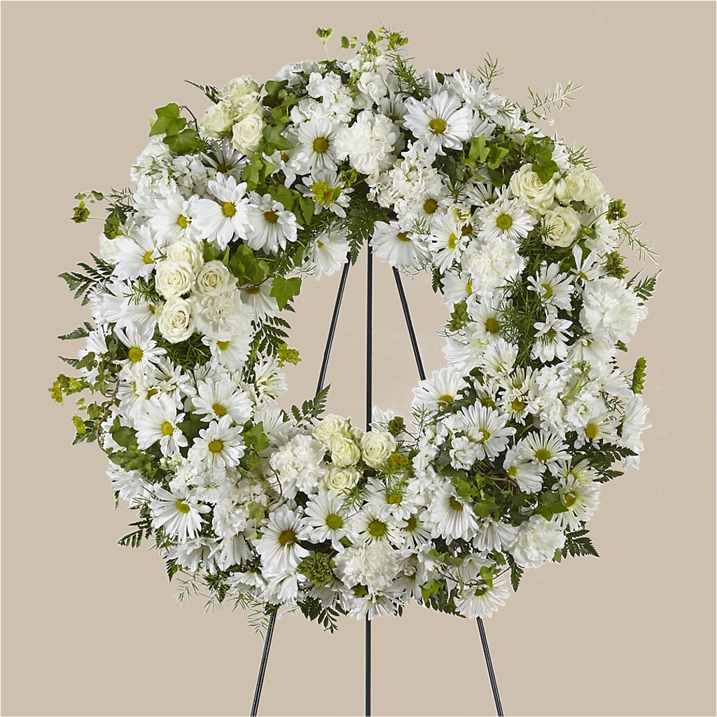 Faithful Wishes Wreath – Ballard Blossom Inc, Seattle WA