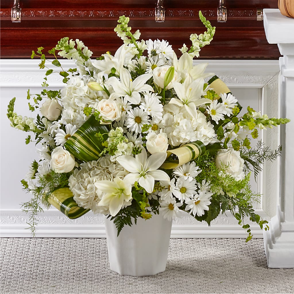 Thoughts of Tranquility Floor Basket – Ballard Blossom Inc, Seattle WA