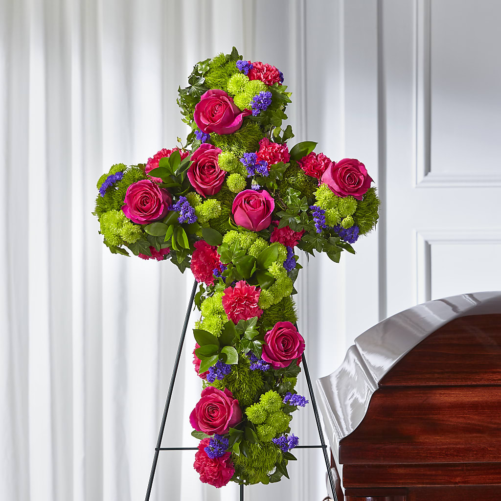 Tribute Rose Floral Cross ā Ballard Blossom Inc, Seattle WA