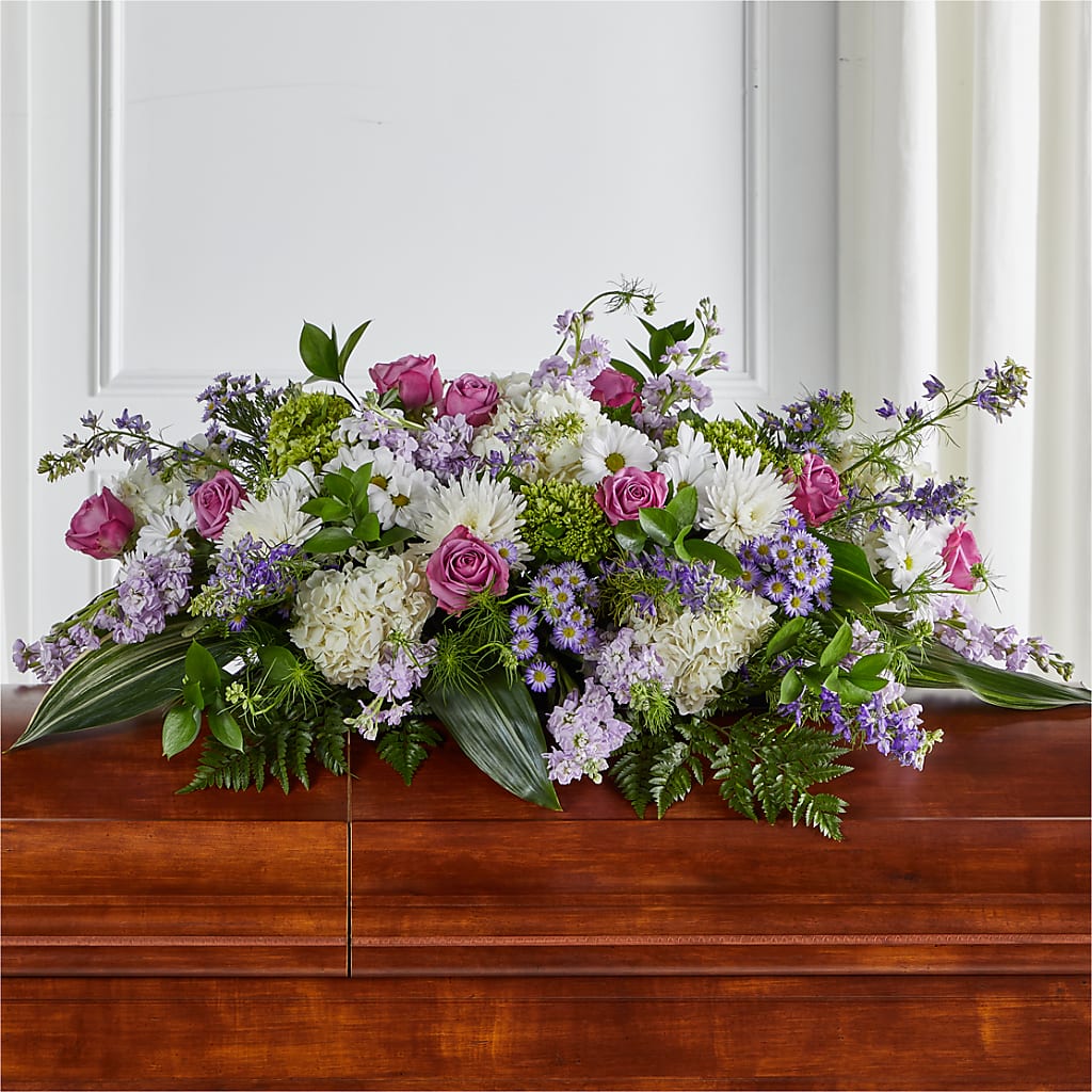 Meadows of Serenity Casket Spray – Ballard Blossom Inc, Seattle WA