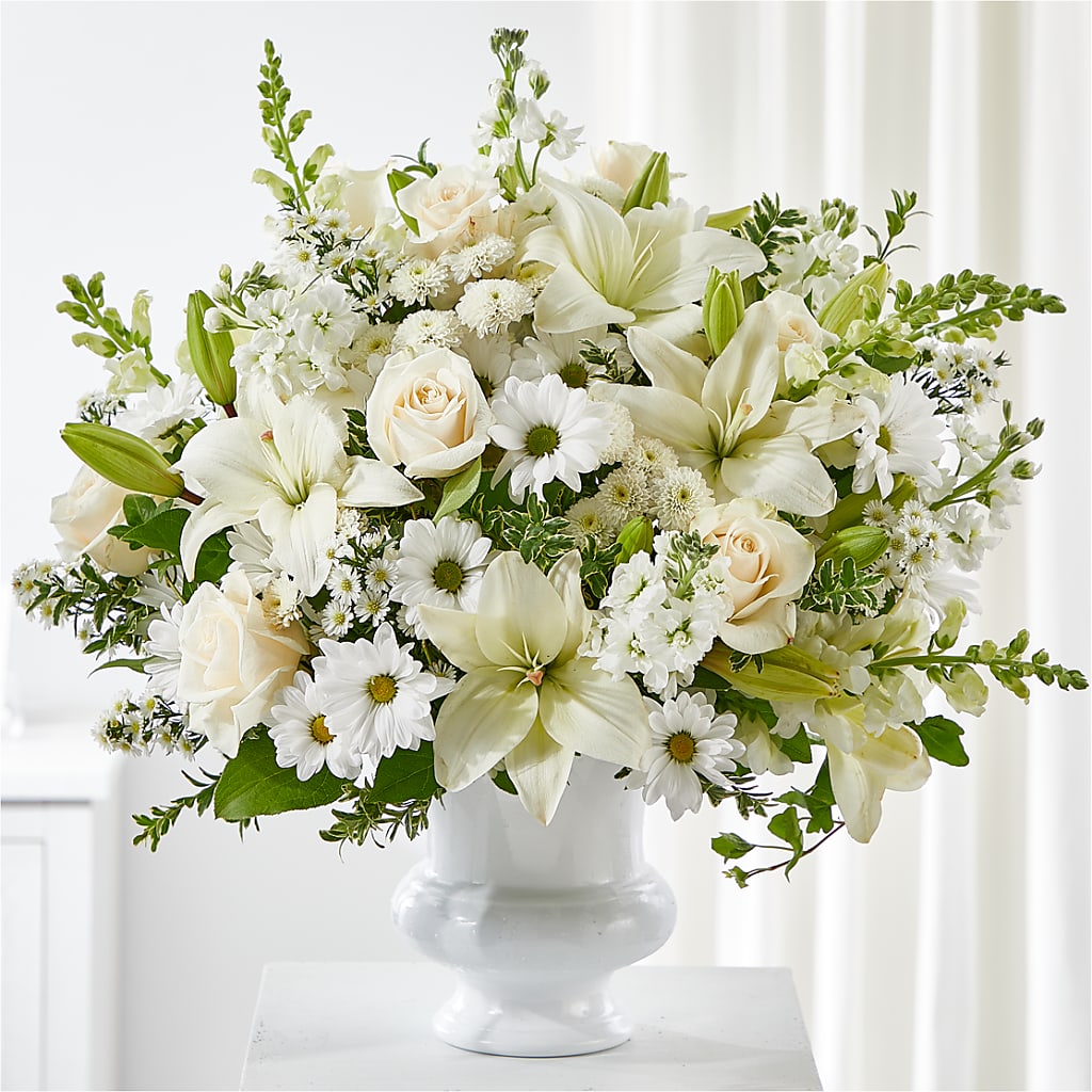 Uplifting Urn Arrangement – Ballard Blossom Inc, Seattle WA
