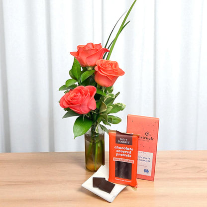 Loves Embrace Rose Bud Vase 3 Color Choices