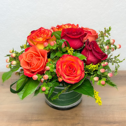 Bold and Bright Rose Arrangement  –  Ballard Blossom Inc, Seattle WA