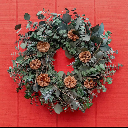 Spiral Eucalyptus Juniper Wreath –  Ballard Blossom Inc, Seattle WA