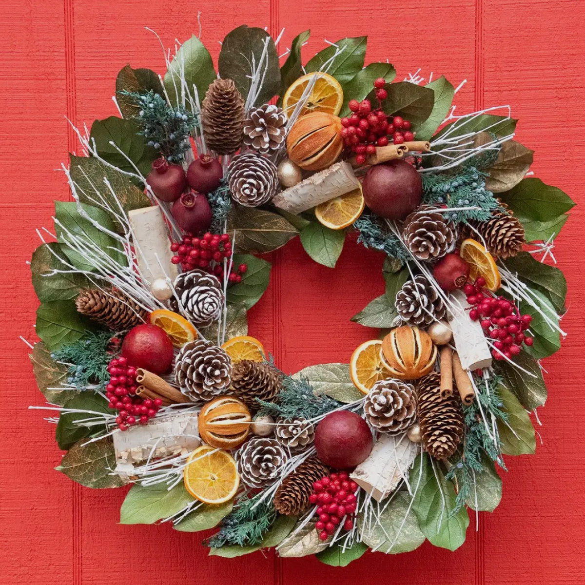 Pomegranate Citrus Wreath –  Ballard Blossom Inc, Seattle WA