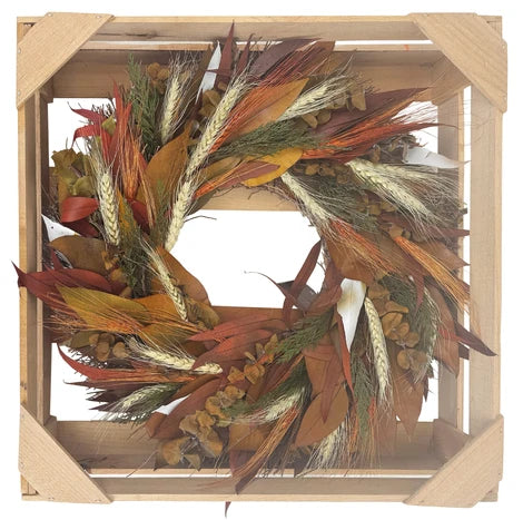 Burnt Orange Autumn Wreath –  Ballard Blossom Inc, Seattle WA