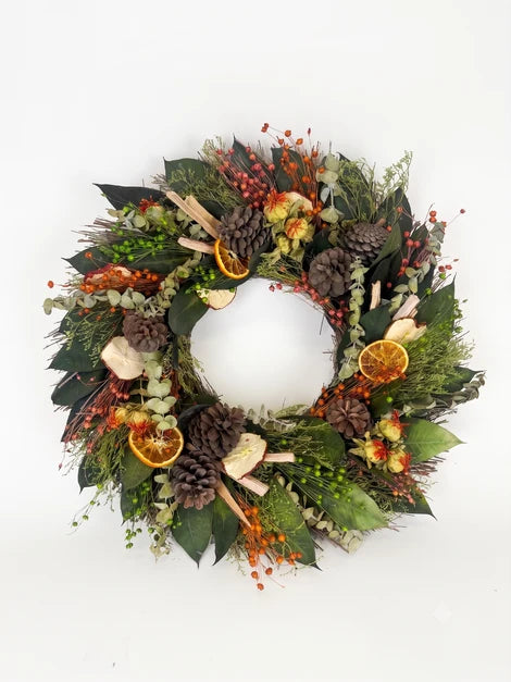 Country Citrus Fall Wreath –  Ballard Blossom Inc, Seattle WA