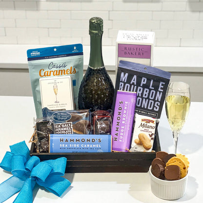 Chocolates with Bubbly  –  Ballard Blossom Inc, Seattle WA