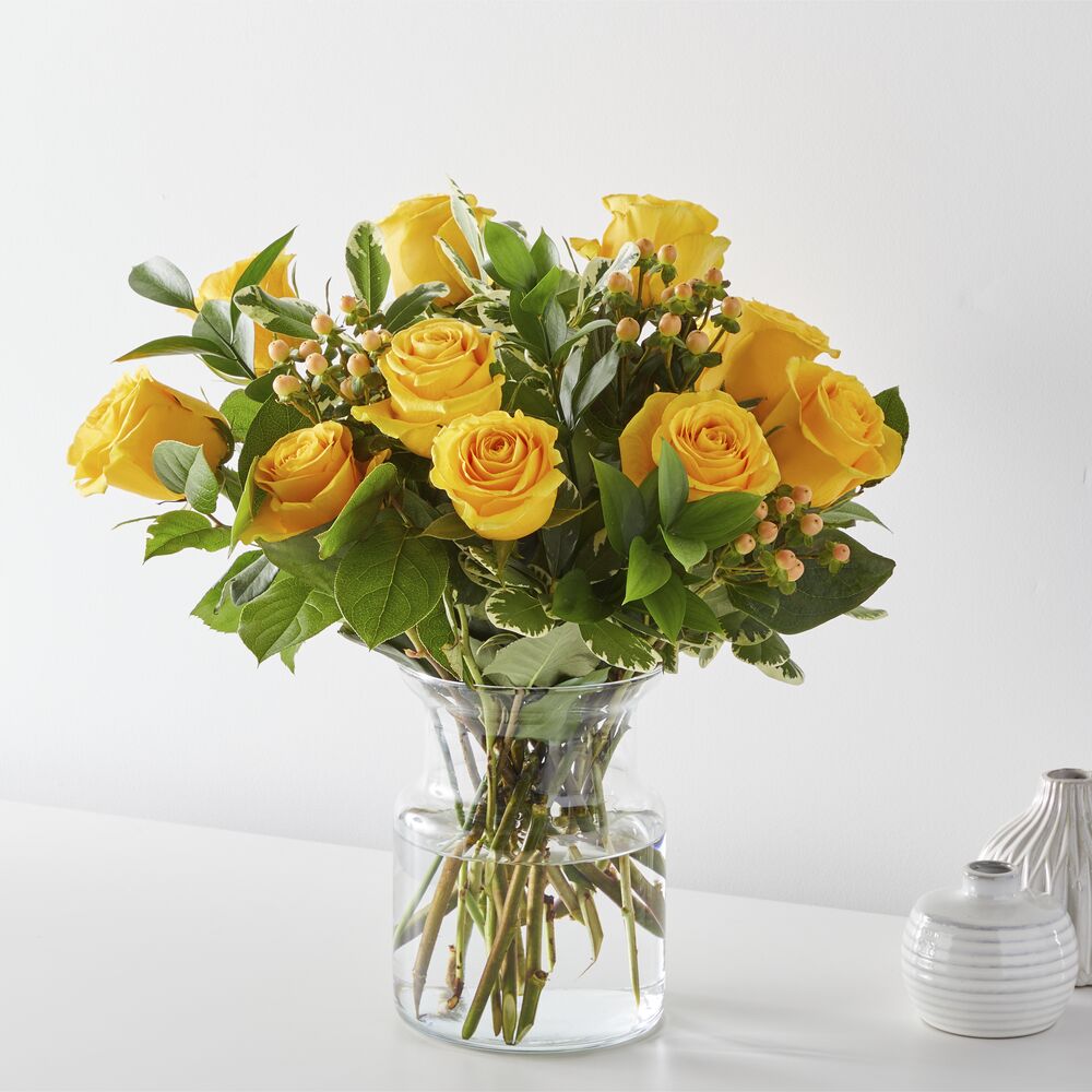 Long Stem Yellow Rose Bouquet