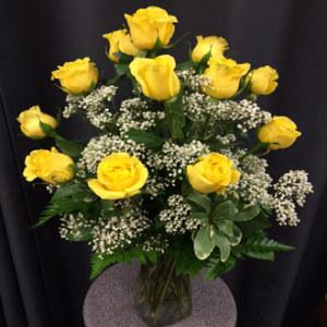 Long Stem Yellow Rose Bouquet