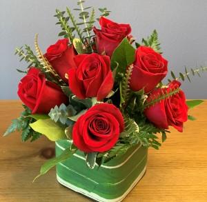 Rose Cube with 10 Roses –  Ballard Blossom Inc, Seattle WA