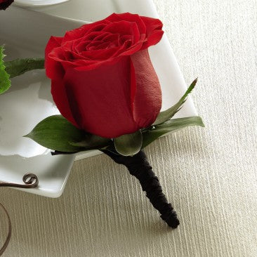 Red Rose Boutonniere –  Ballard Blossom Inc, Seattle WA