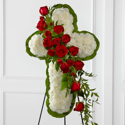 Floral Cross Easel –  Ballard Blossom Inc, Seattle WA