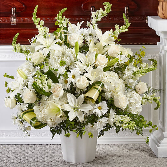 Thoughts of Tranquility Floor Basket –  Ballard Blossom Inc, Seattle WA