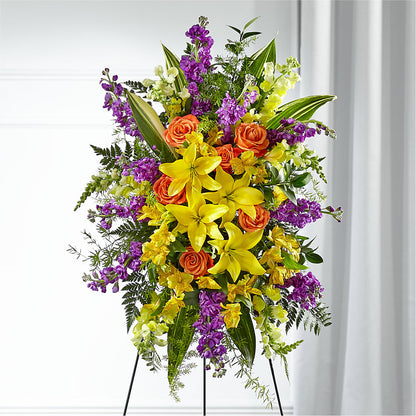 Thoughtful Prayers Standing Spray –  Ballard Blossom Inc, Seattle WA
