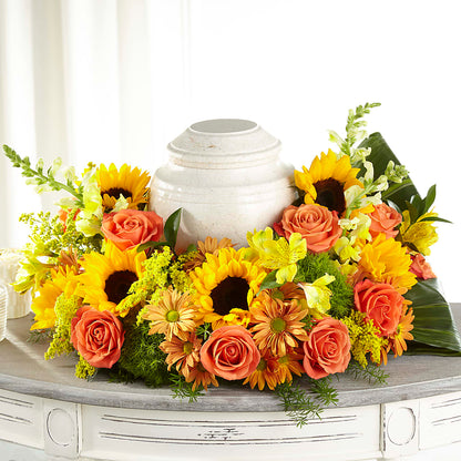 Faithful Sunflower Cremation Adornment –  Ballard Blossom Inc, Seattle WA