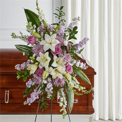 Grateful Hearts Standing Spray –  Ballard Blossom Inc, Seattle WA
