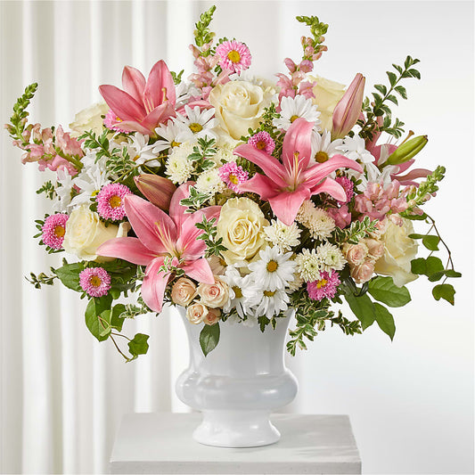 Empathetic Blooms Urn Arrangement –  Ballard Blossom Inc, Seattle WA