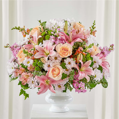 Heartfelt Gesture Urn Arrangement –  Ballard Blossom Inc, Seattle WA