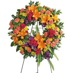 Colorful Serenity Wreath –  Ballard Blossom Inc, Seattle WA