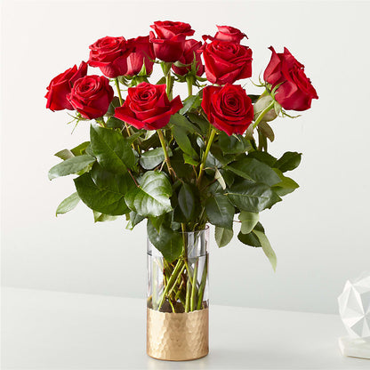 Bouquet de roses rouges d'amour classique