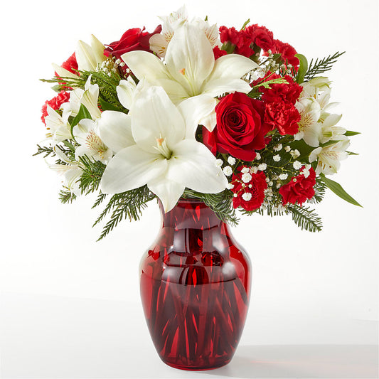 Seattle Red and White Christmas Vase Arrangement