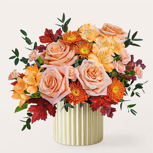Spiced Latte Bouquet with Ivory Vase –  Ballard Blossom Inc, Seattle WA